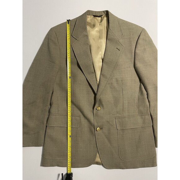 Vintage Palm Beach Men's Blazer Sport Coat Tan Brown Taupe 42R Brass‎ Buttons - Picture 11 of 12